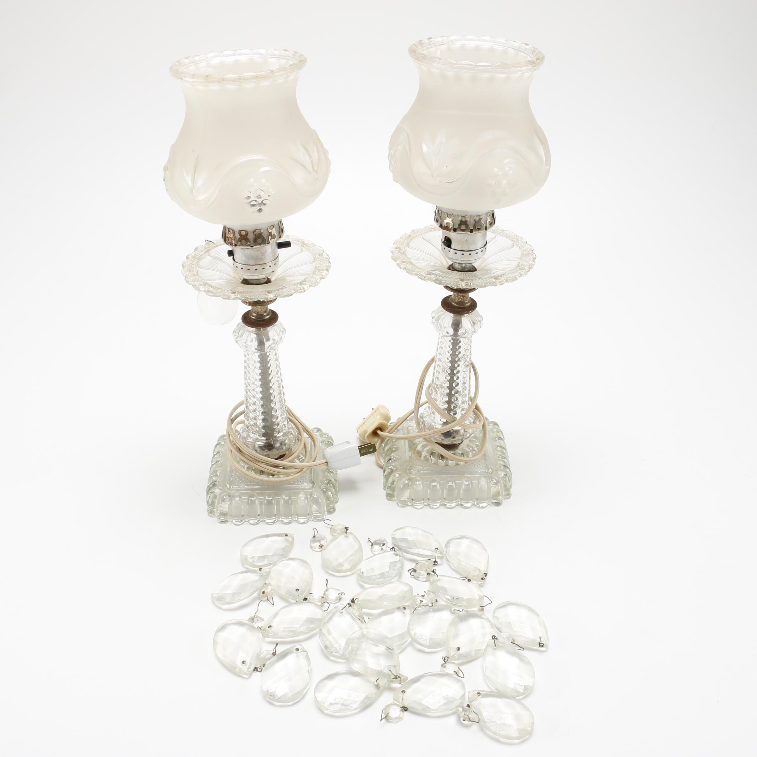 Glass Hurricane Style Lamp