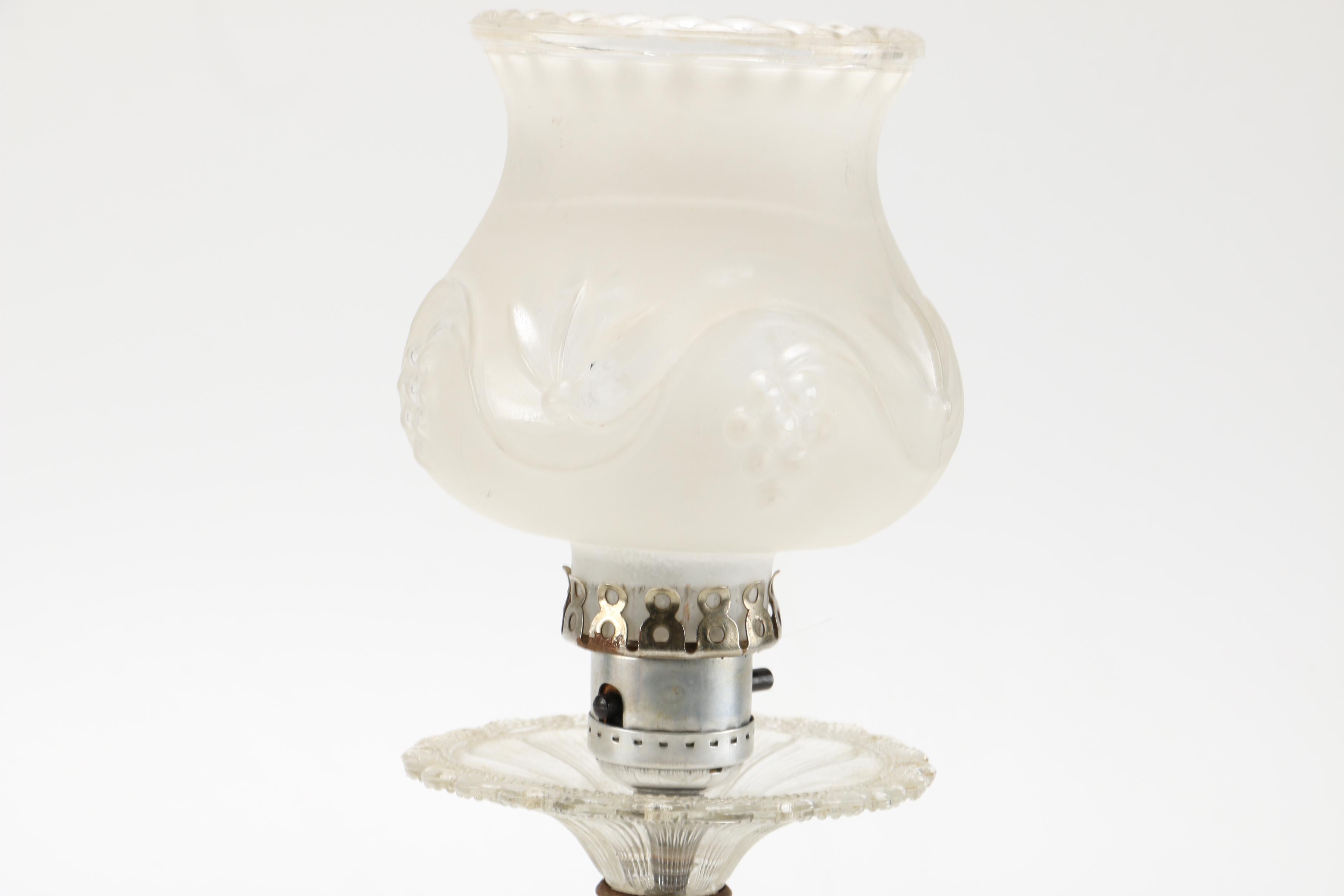 Glass Hurricane Style Lamp