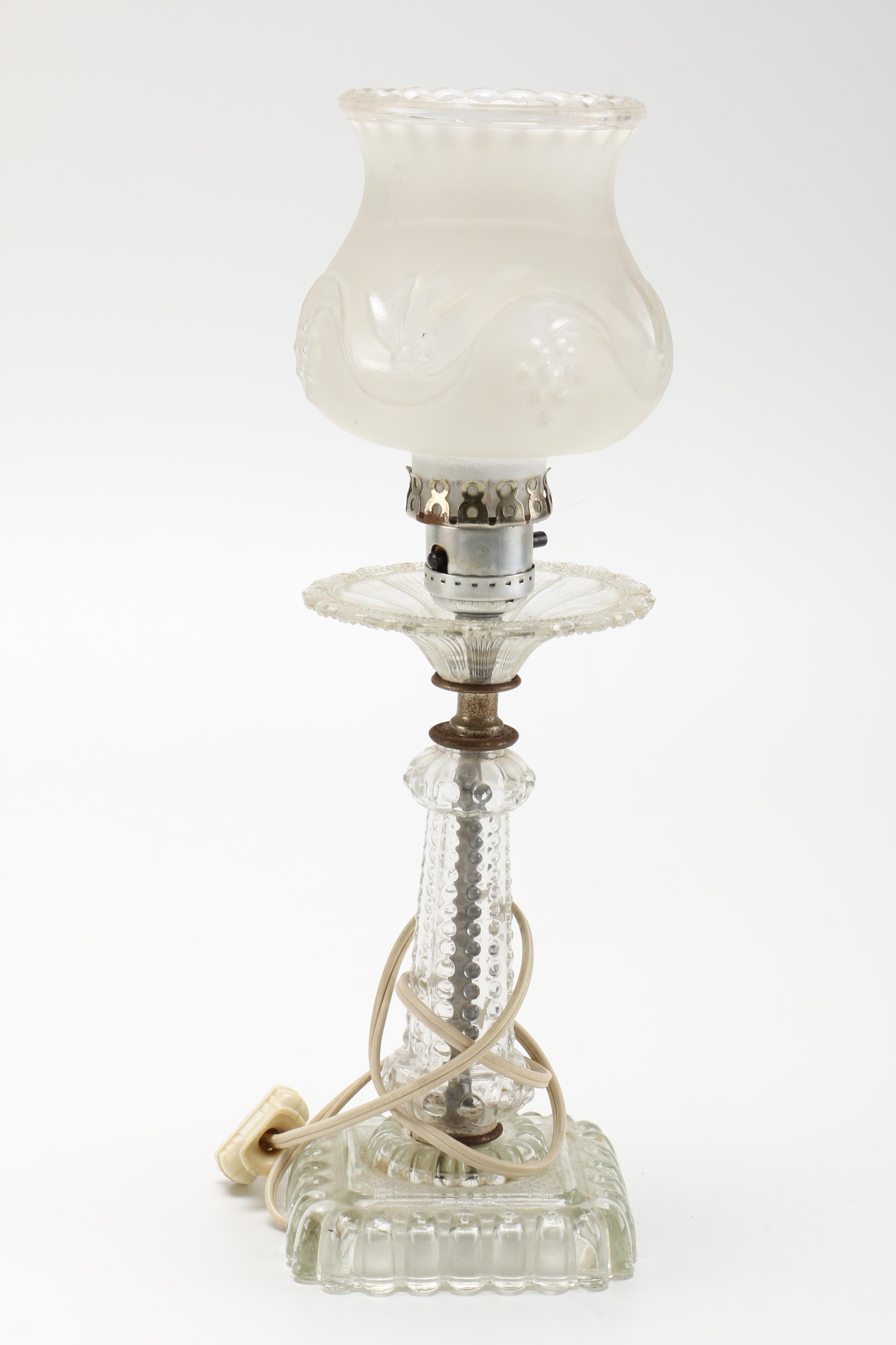 Glass Hurricane Style Lamp