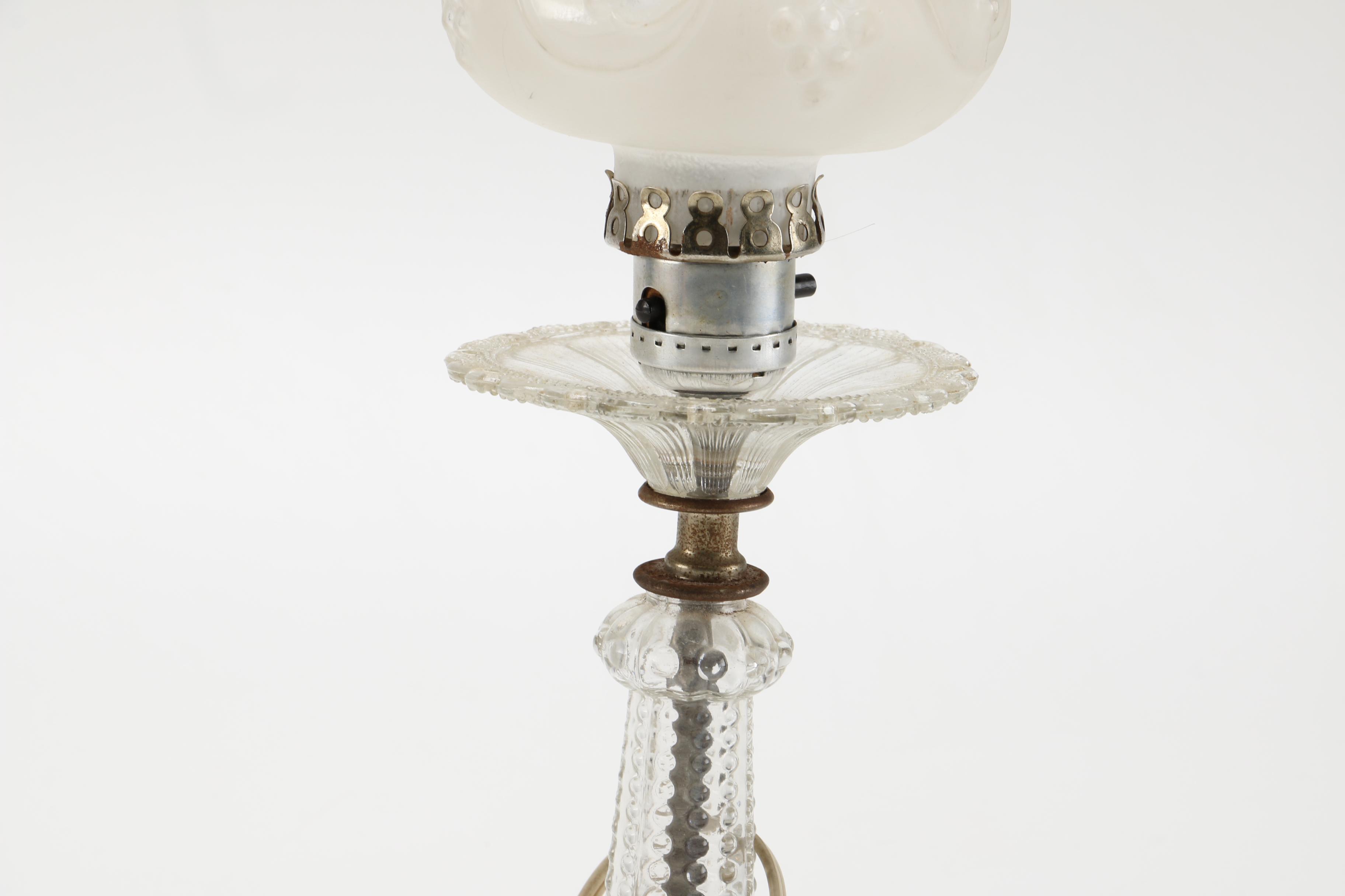 Glass Hurricane Style Lamp
