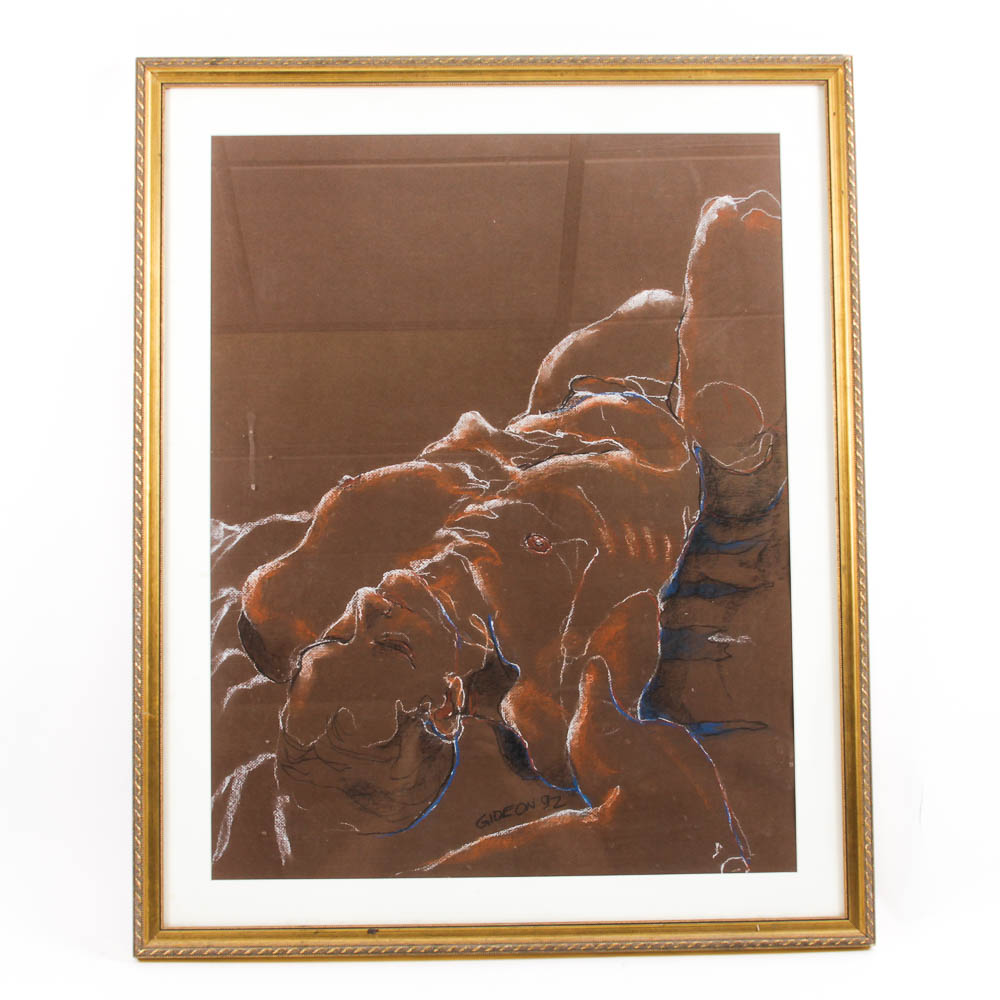 Framed Gideon Pastel on Paper