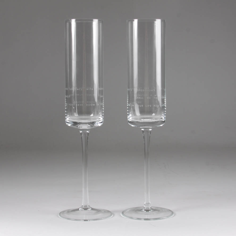 Set of 2 Kate Spade Champagne Flutes