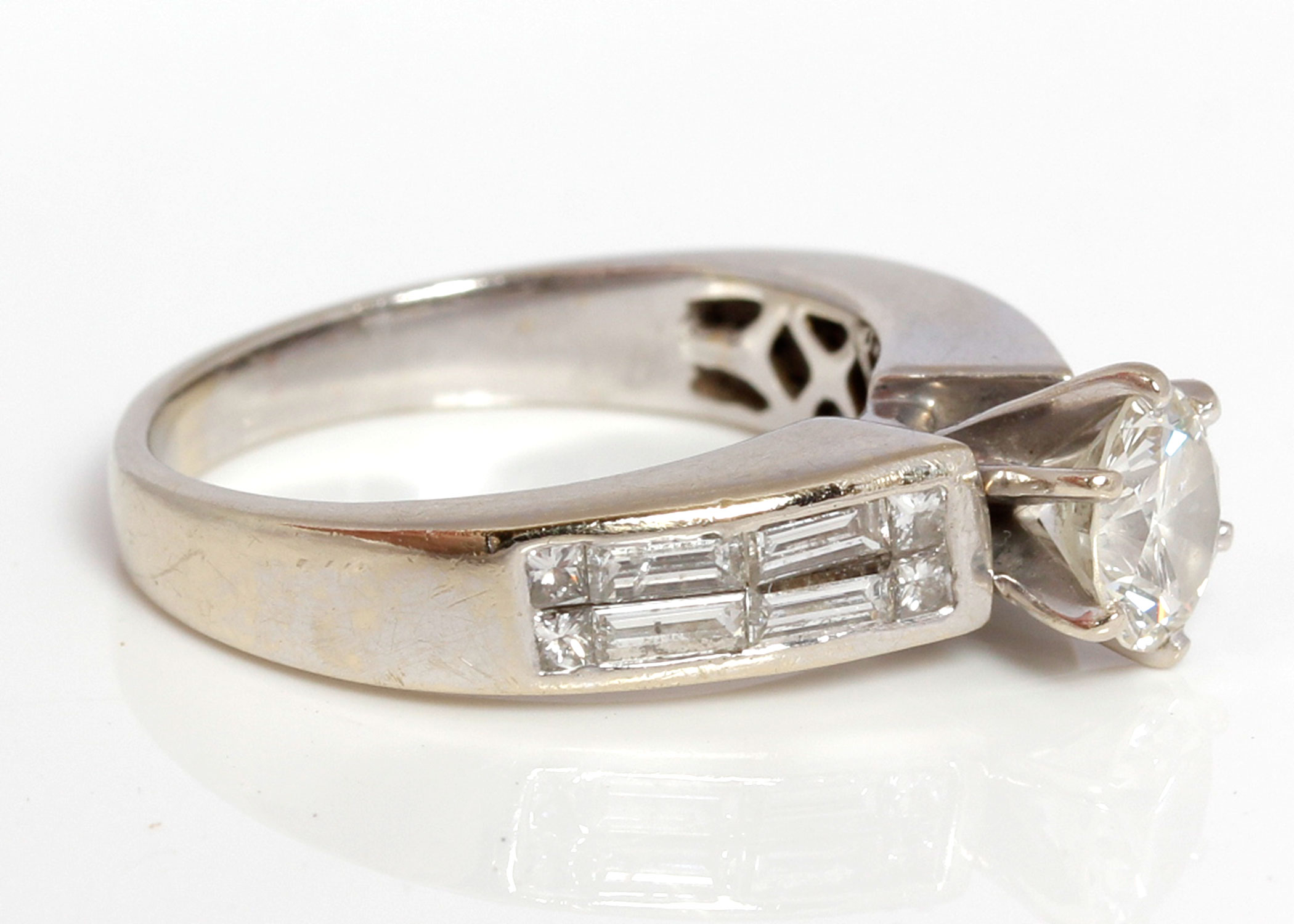 18K White Gold and Diamond Engagement Ring