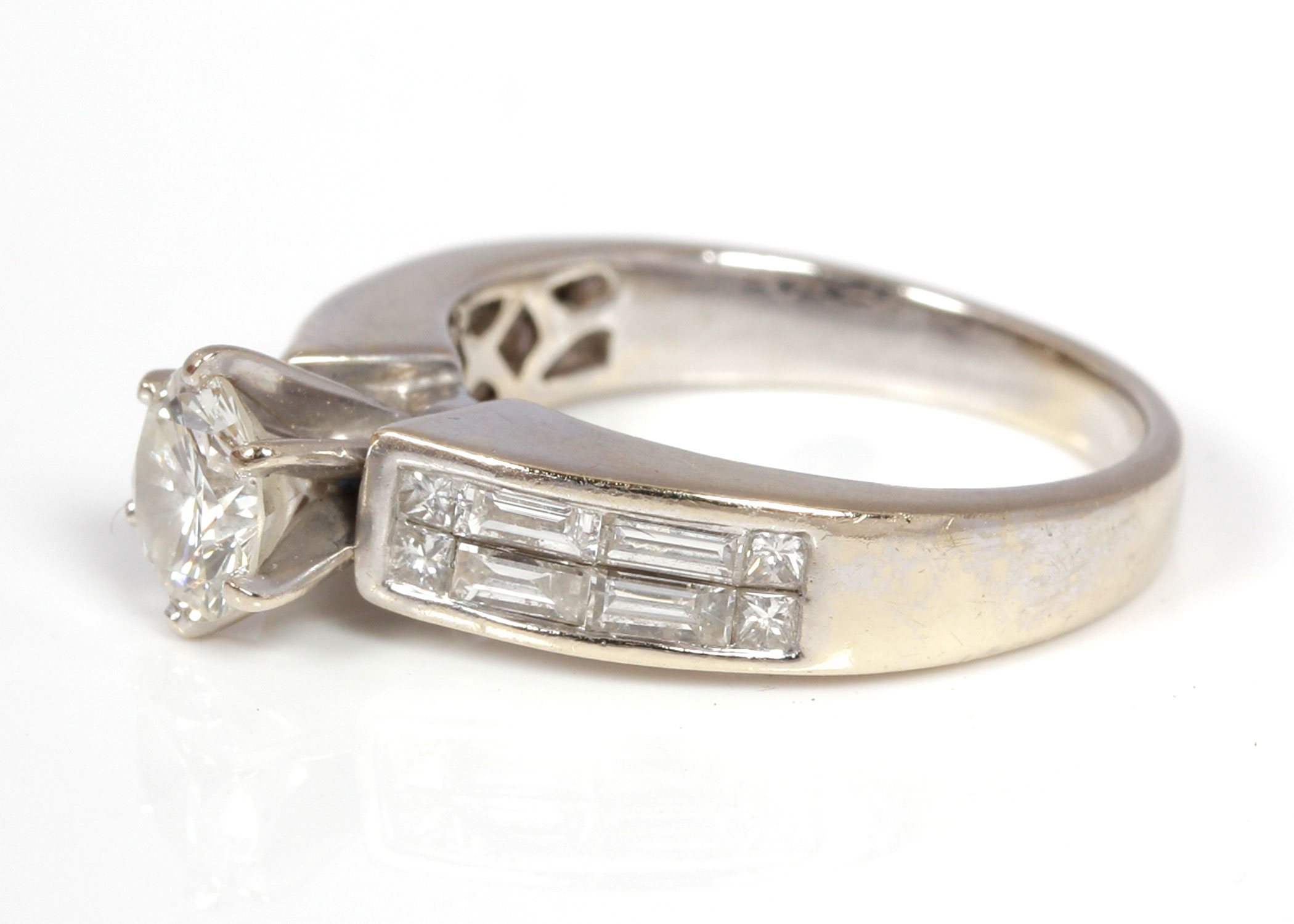 18K White Gold and Diamond Engagement Ring
