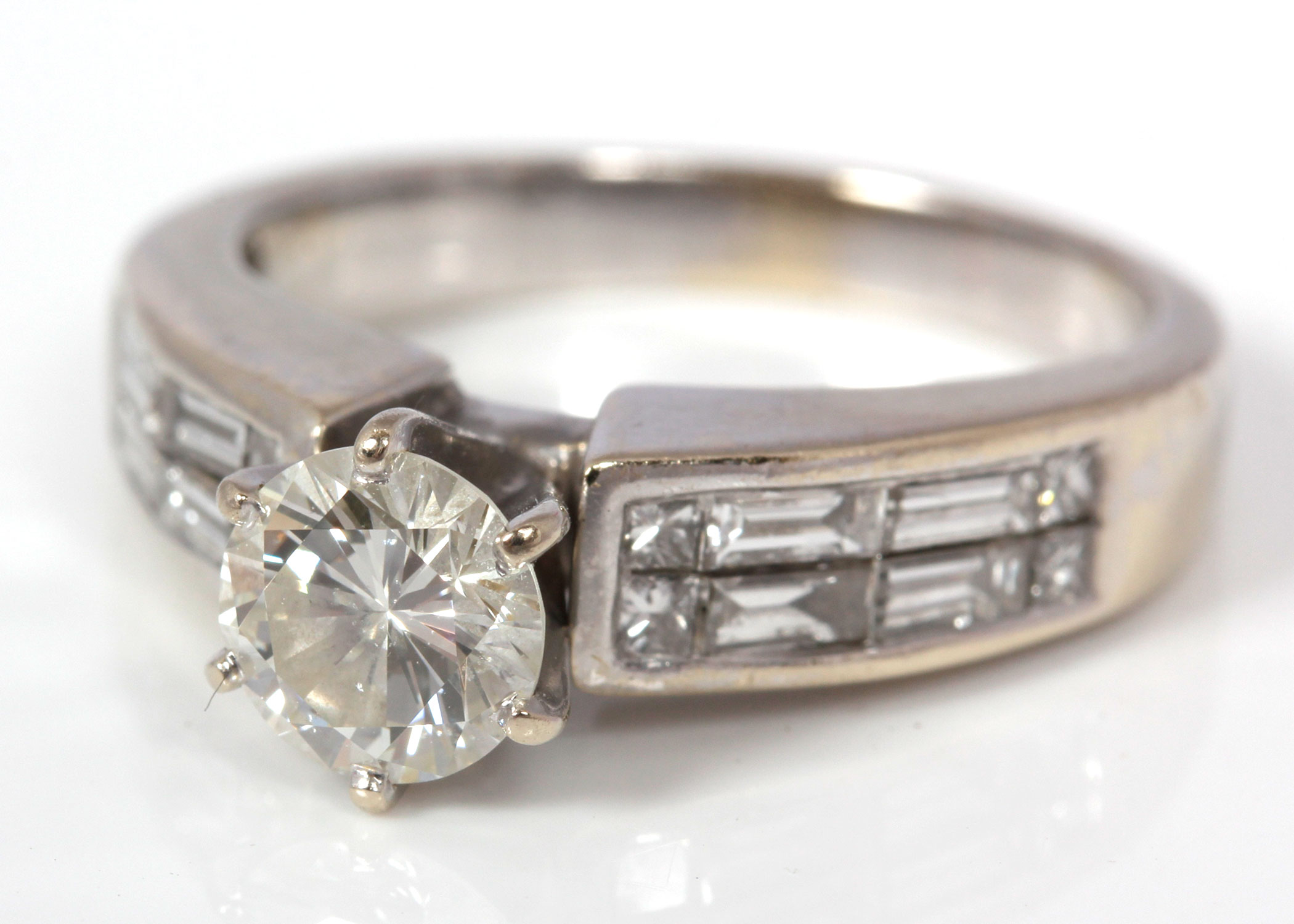 18K White Gold and Diamond Engagement Ring