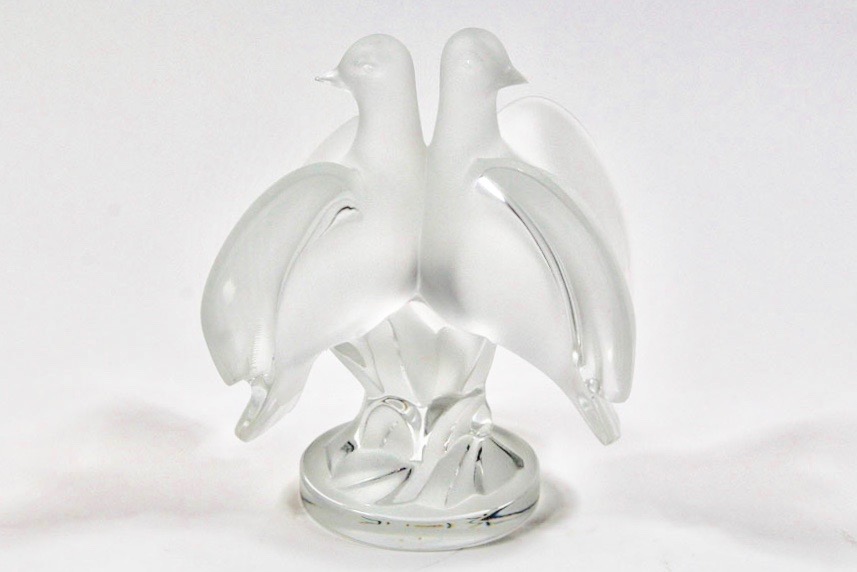Lalique Lovebirds Crystal Figurine