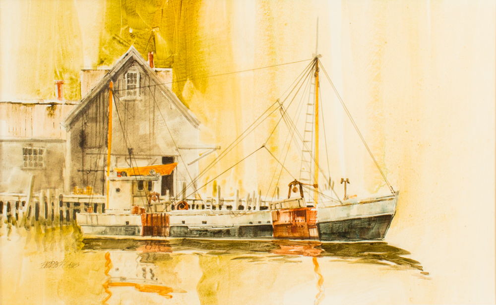 Richard Brzozowski Watercolor "Harbor"