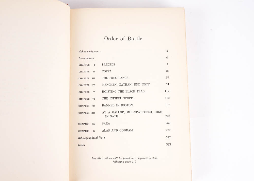 1951 First Edition "Disturber of the Peace, The Life and Riotous Times of H.L. Mencken" by William Manchester