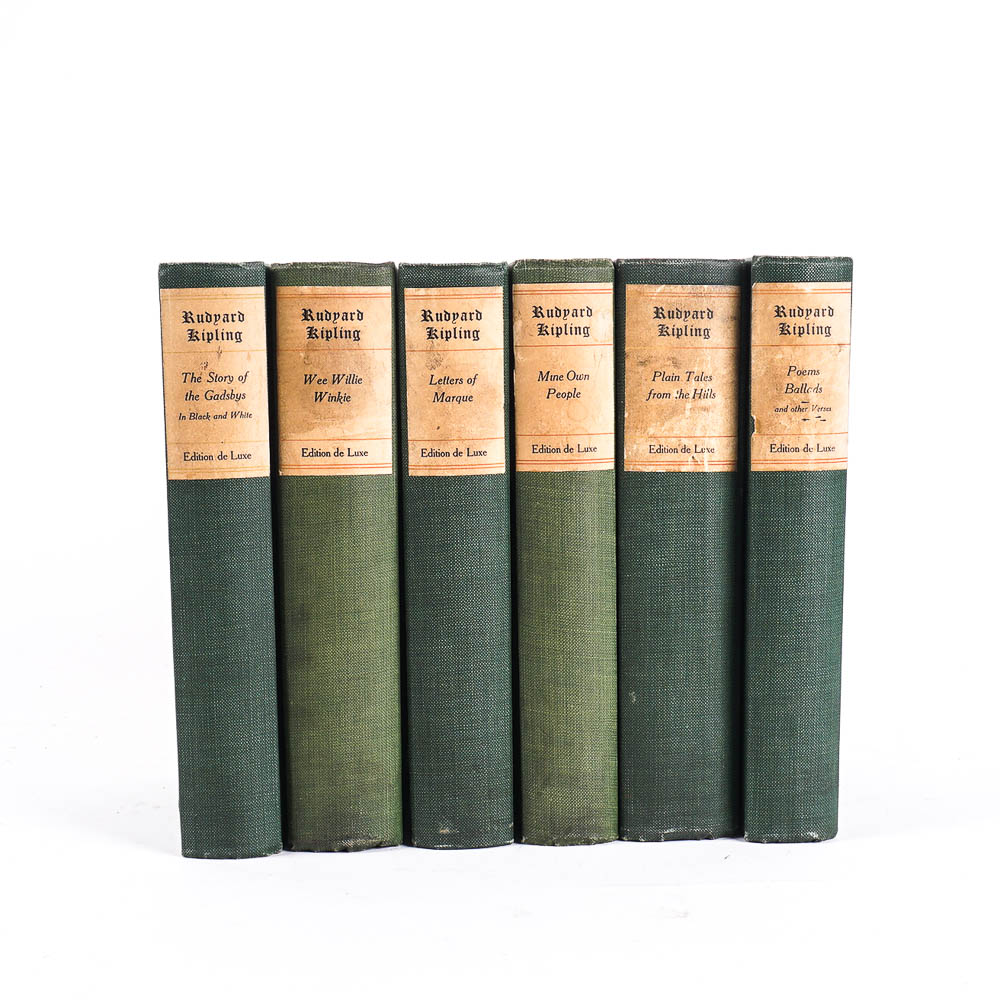 Rudyard Kipling Works, Jefferson Press, 191?s, Six Volume Set