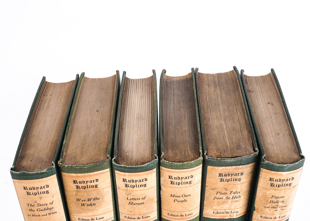 Rudyard Kipling Works, Jefferson Press, 191?s, Six Volume Set