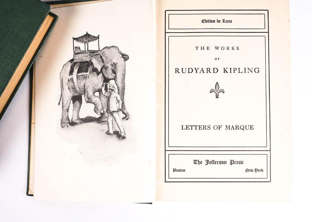 Rudyard Kipling Works, Jefferson Press, 191?s, Six Volume Set