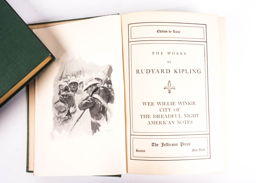 Rudyard Kipling Works, Jefferson Press, 191?s, Six Volume Set