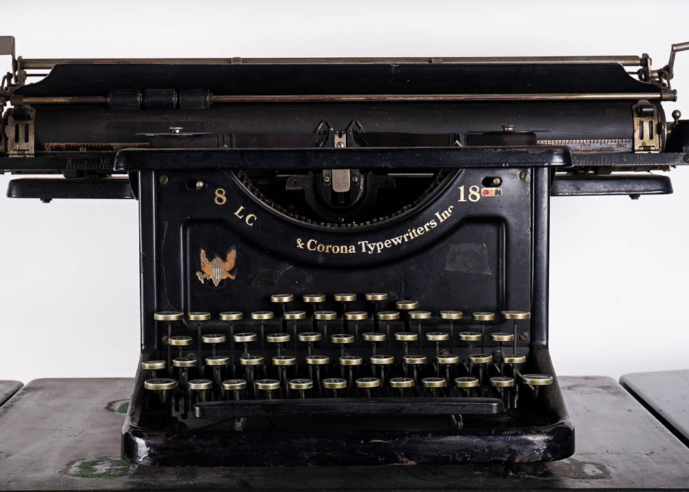 1930's Smith and Corona Typewriter with Vintage Metal Table