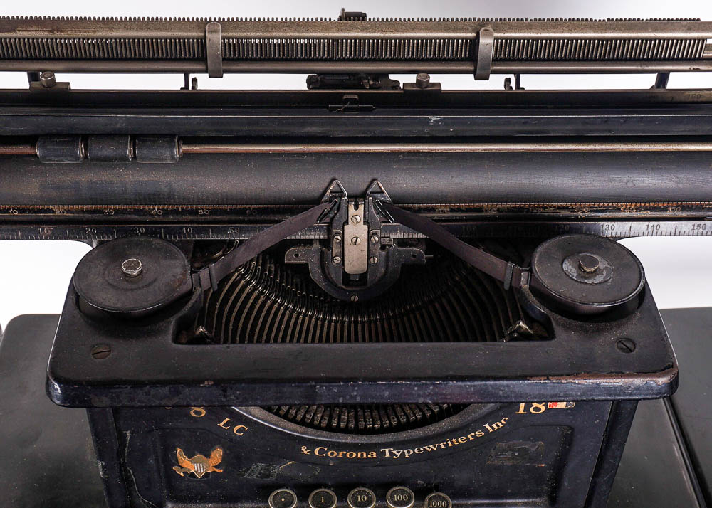 1930's Smith and Corona Typewriter with Vintage Metal Table