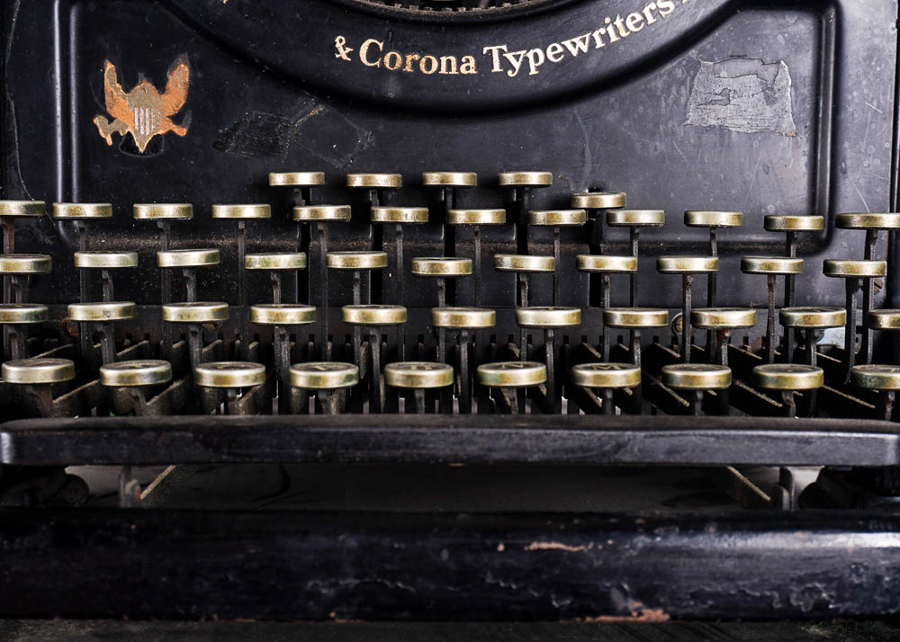 1930's Smith and Corona Typewriter with Vintage Metal Table