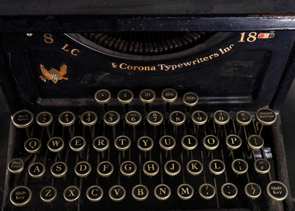 1930's Smith and Corona Typewriter with Vintage Metal Table
