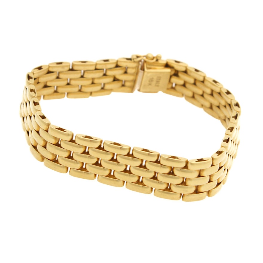 18K Yellow Gold Panther Link Bracelet