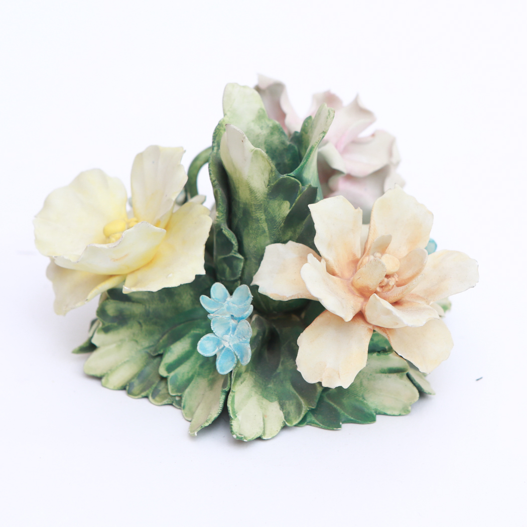 Vintage Visconti Mollica  Capodimonte Porcelain Candle Holder