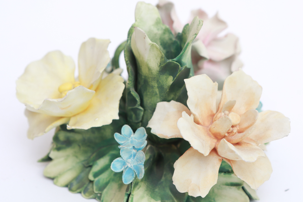 Vintage Visconti Mollica  Capodimonte Porcelain Candle Holder