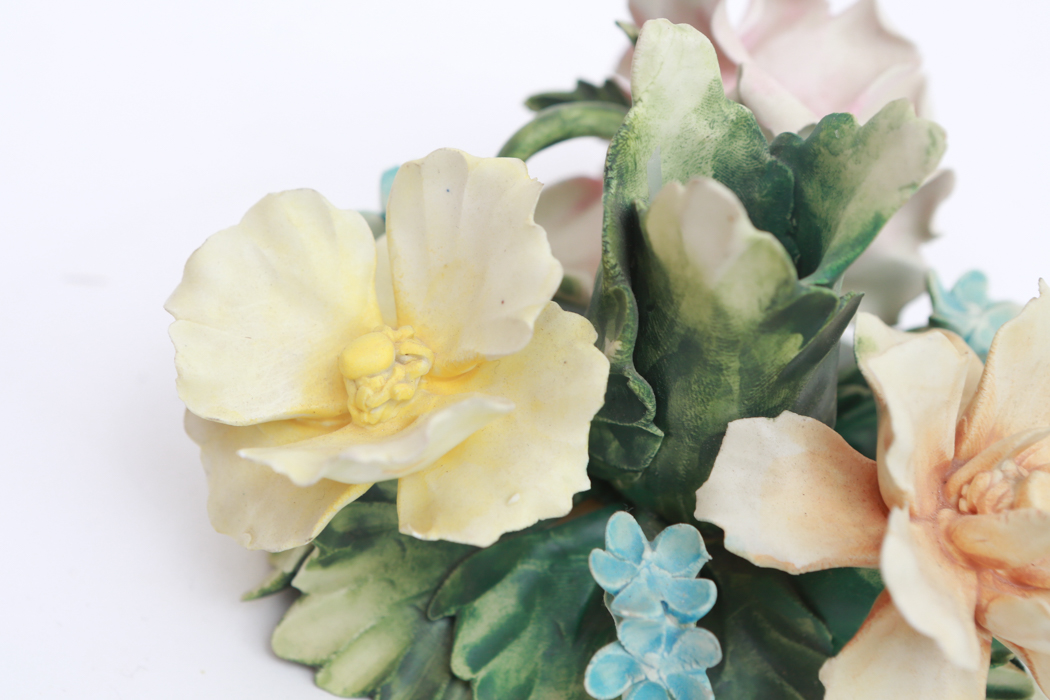 Vintage Visconti Mollica  Capodimonte Porcelain Candle Holder