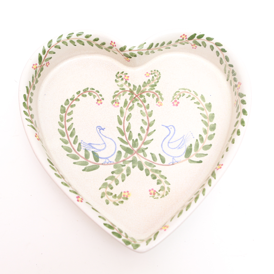 Vintage Amnion Heart Stoneware Dish