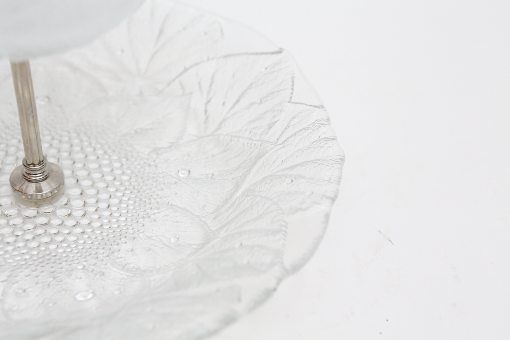 Vintage Pressed Glass Two Tier Serving Tray