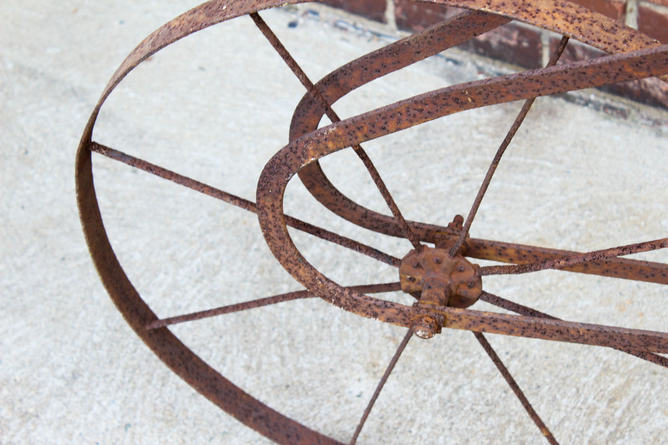 Antique Cast Iron and Bent Steel Garden Plow