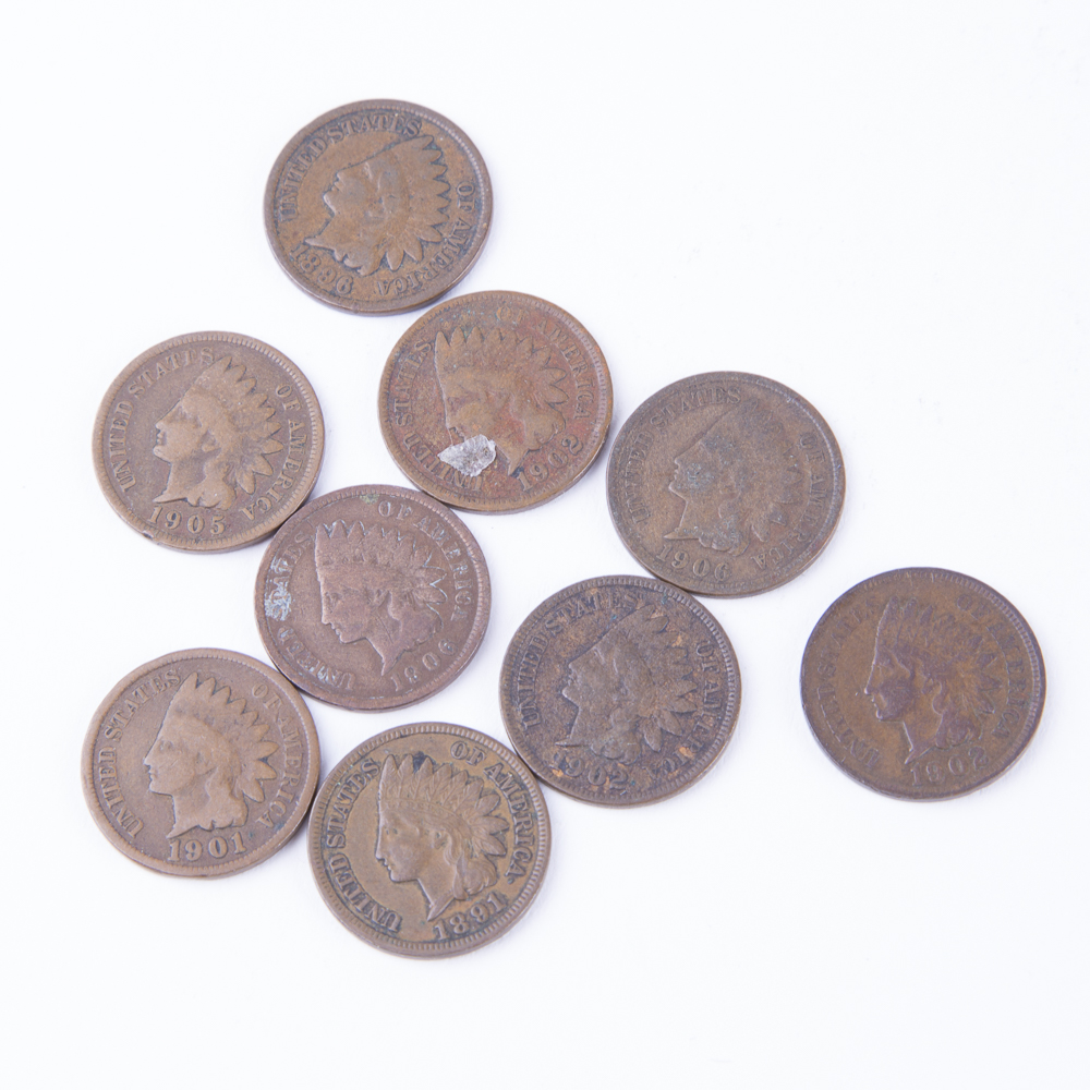 Large Group of U.S. Indian Head Pennies