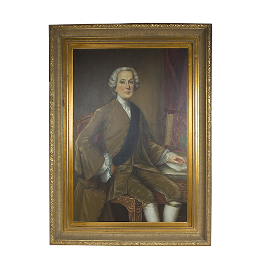 Original Oil on Canvas Portrait of A Gentleman