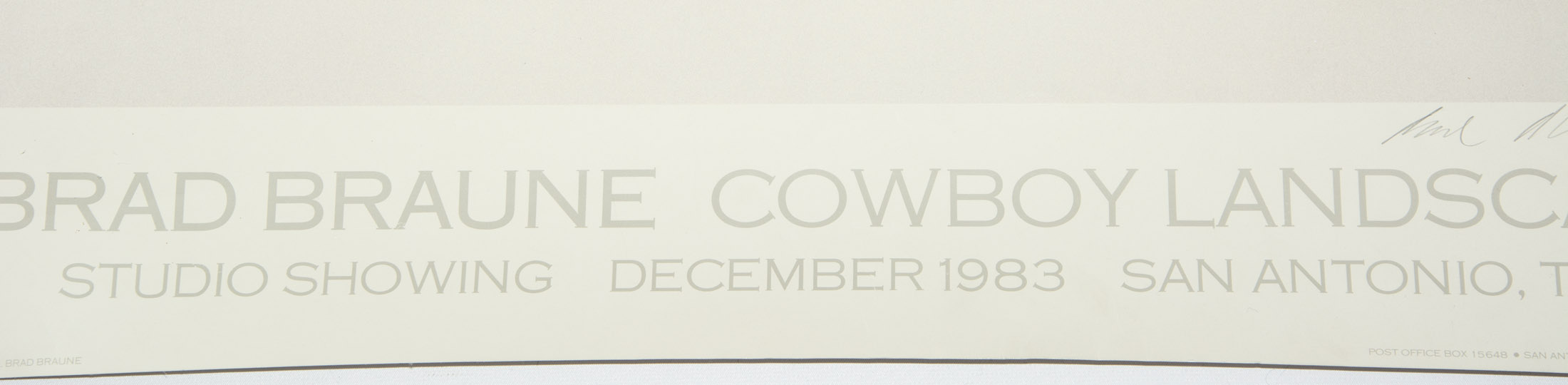 Brad Braune "Cowboy Landscapes" Signed Exhibition Poster