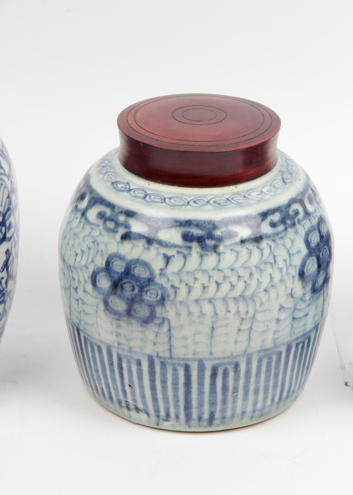 Set of Three Chinese Porcelain Ginger Jars