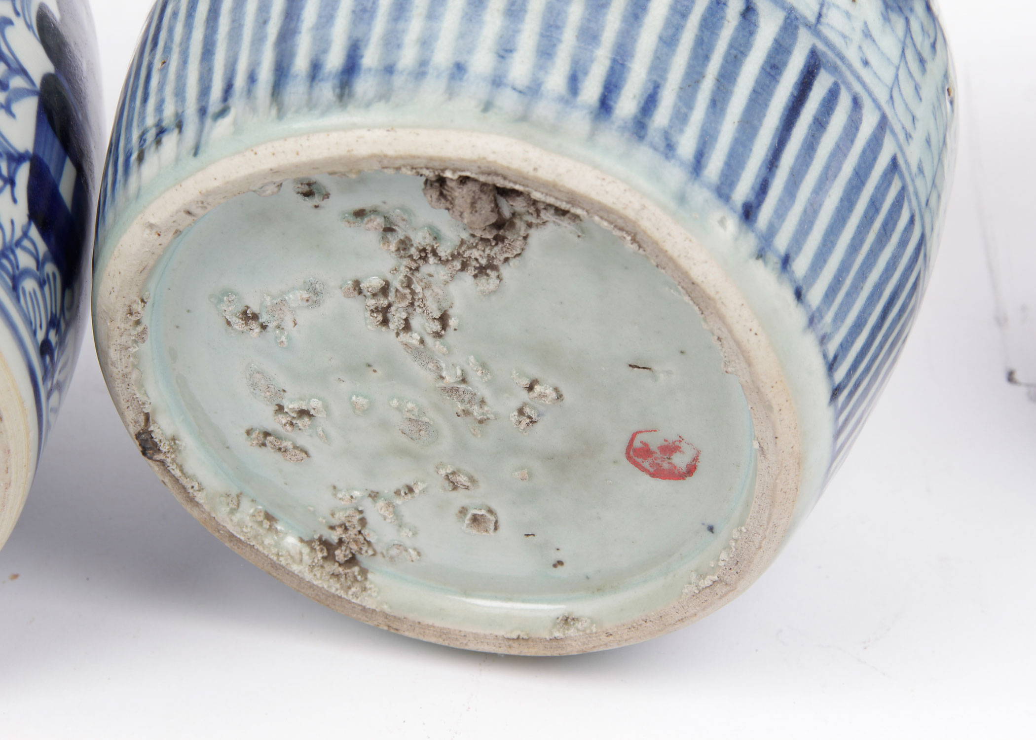 Set of Three Chinese Porcelain Ginger Jars