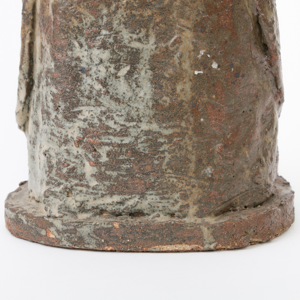 Vintage Signed Glazed Stoneware Statue of Jacobean Woman