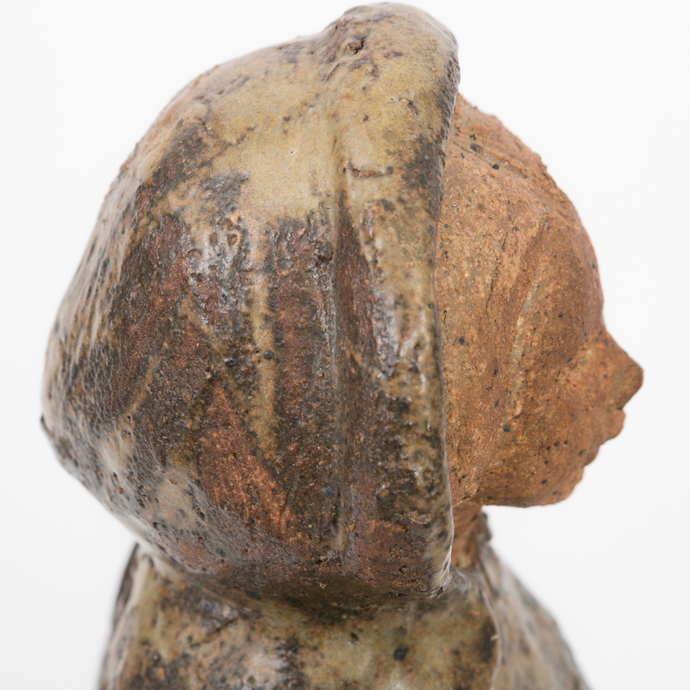 Vintage Signed Glazed Stoneware Statue of Jacobean Woman