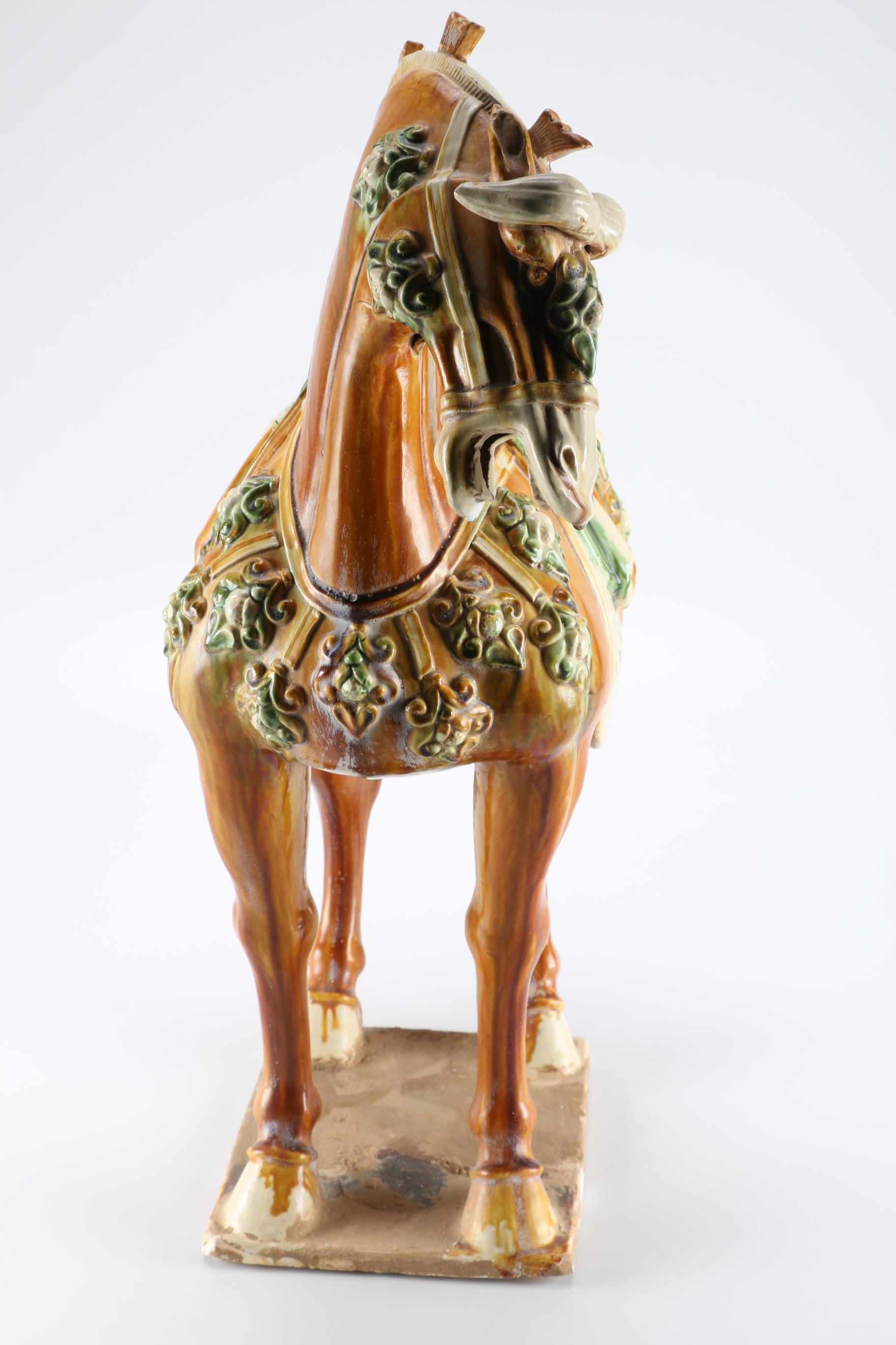 Chinese Ceramic Tang Dynasty Style Horse Sculpture