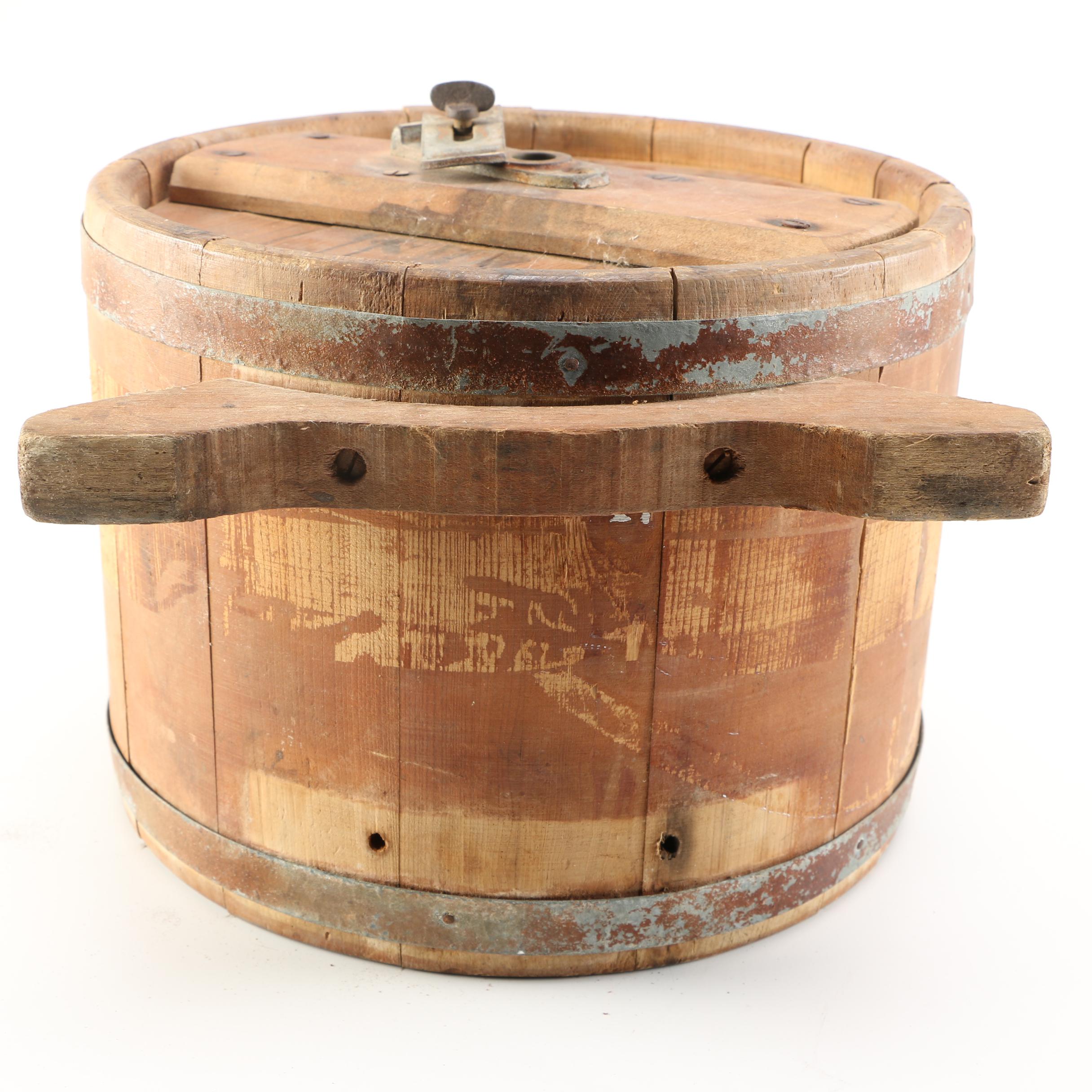 White Cedar Cylinder Churn