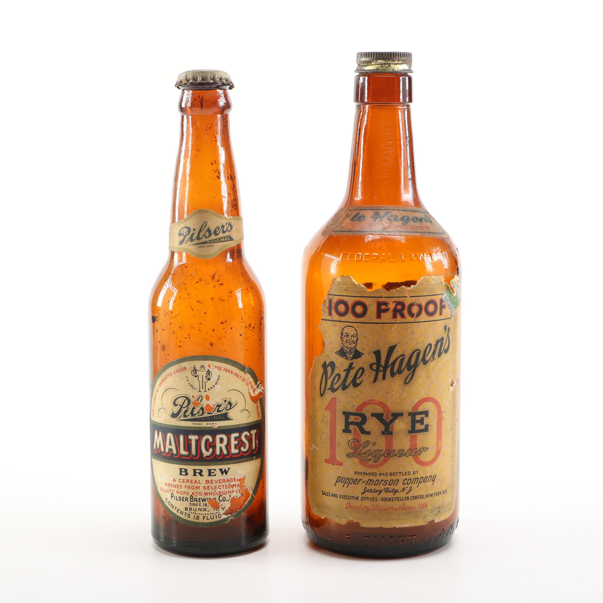 1940s to 1950s Alcohol Bottles