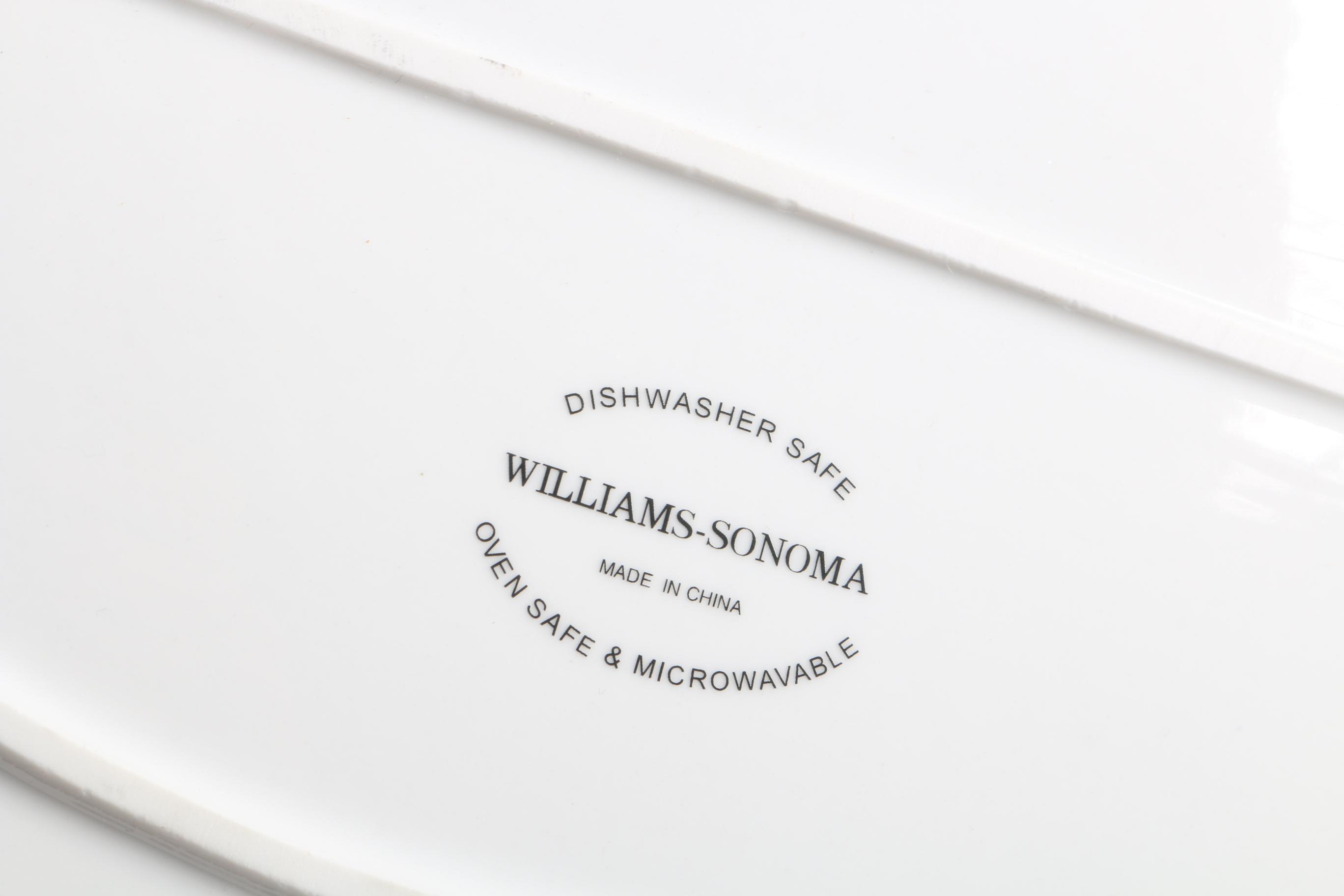 Williams-Sonoma Platter and Appetizer Plates With Glass Cocktail Mixer