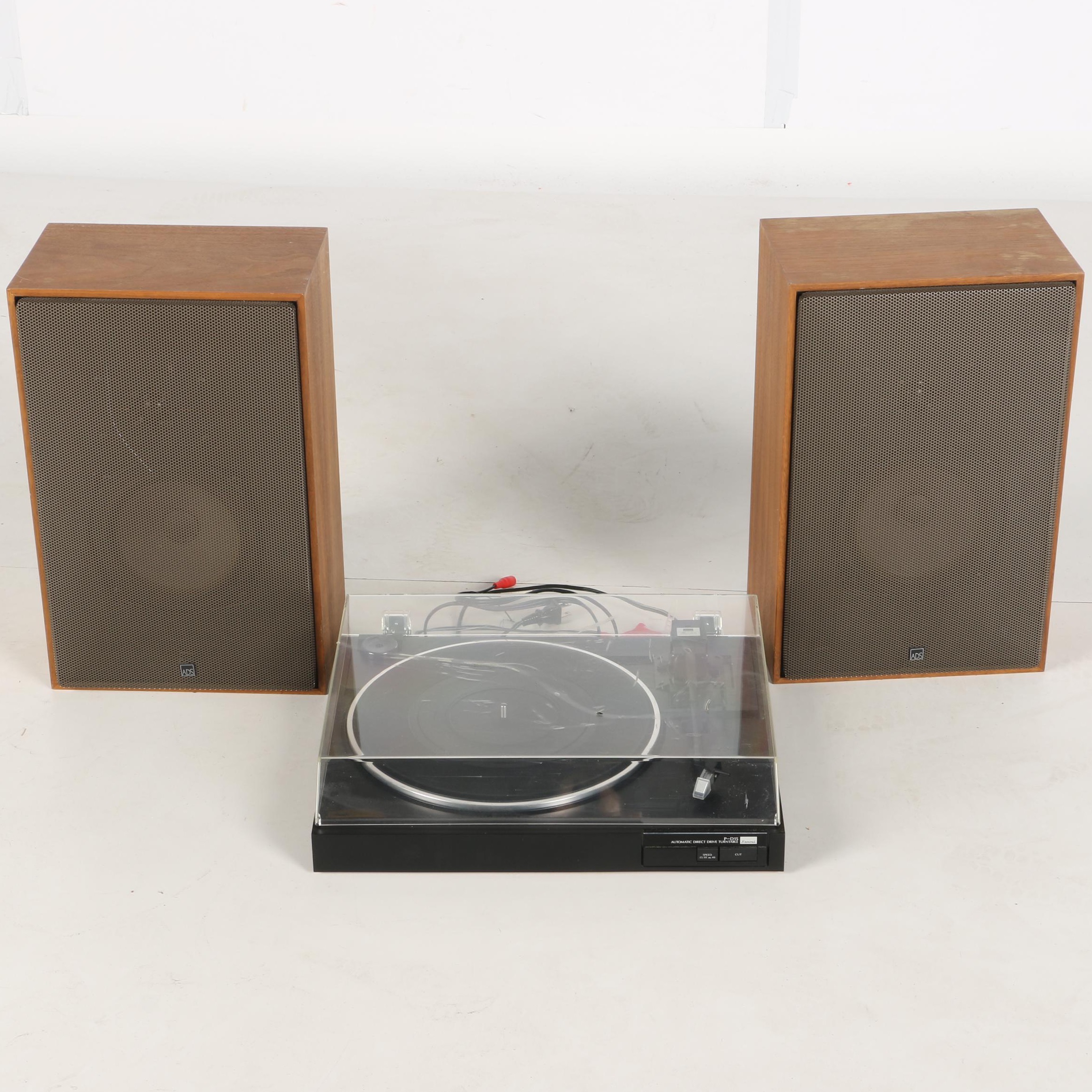 Sansui P-D15 Turntable and Pair of ADS L420 Home Speakers