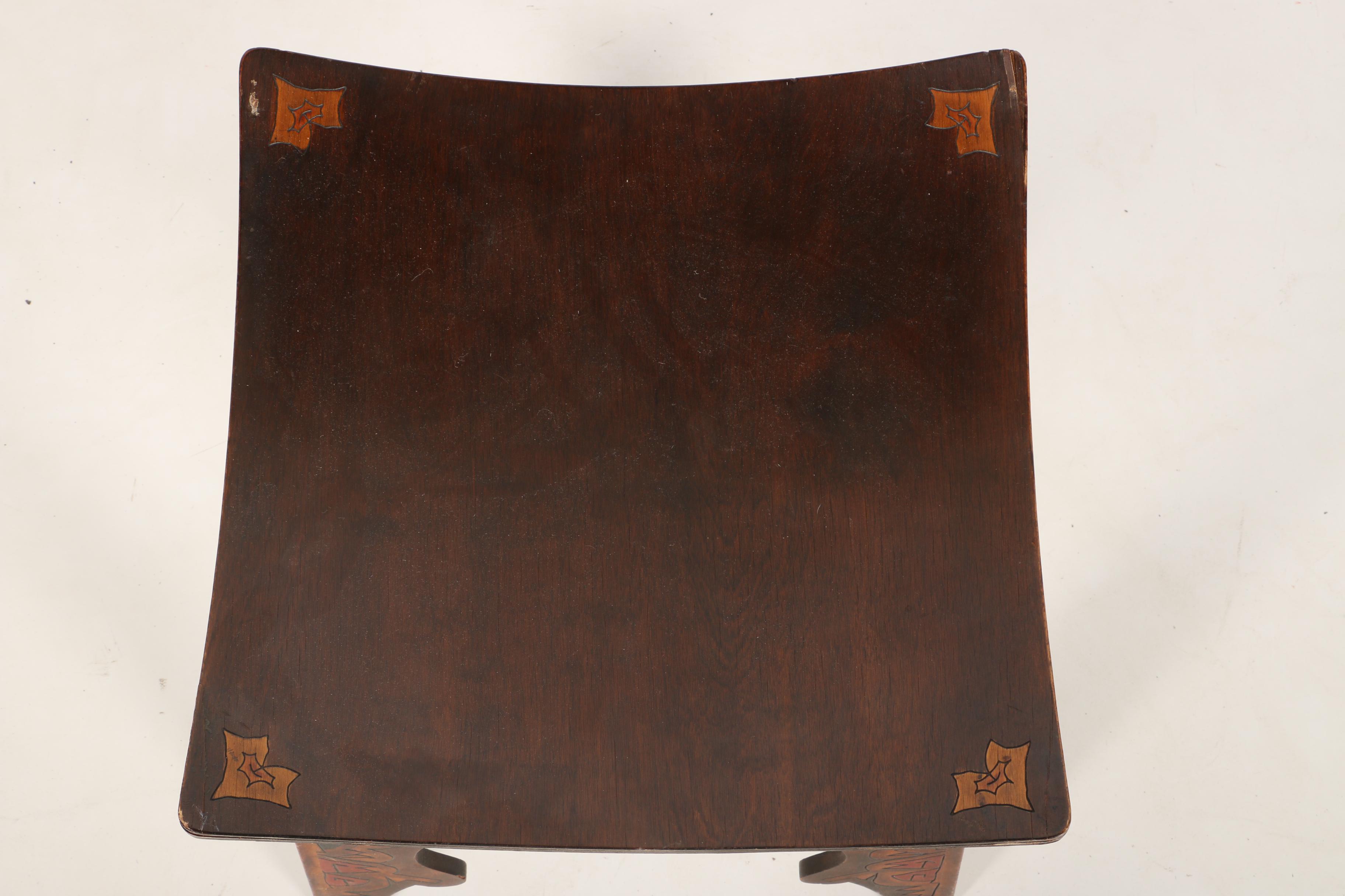 Decorative Wood Burned Footstool