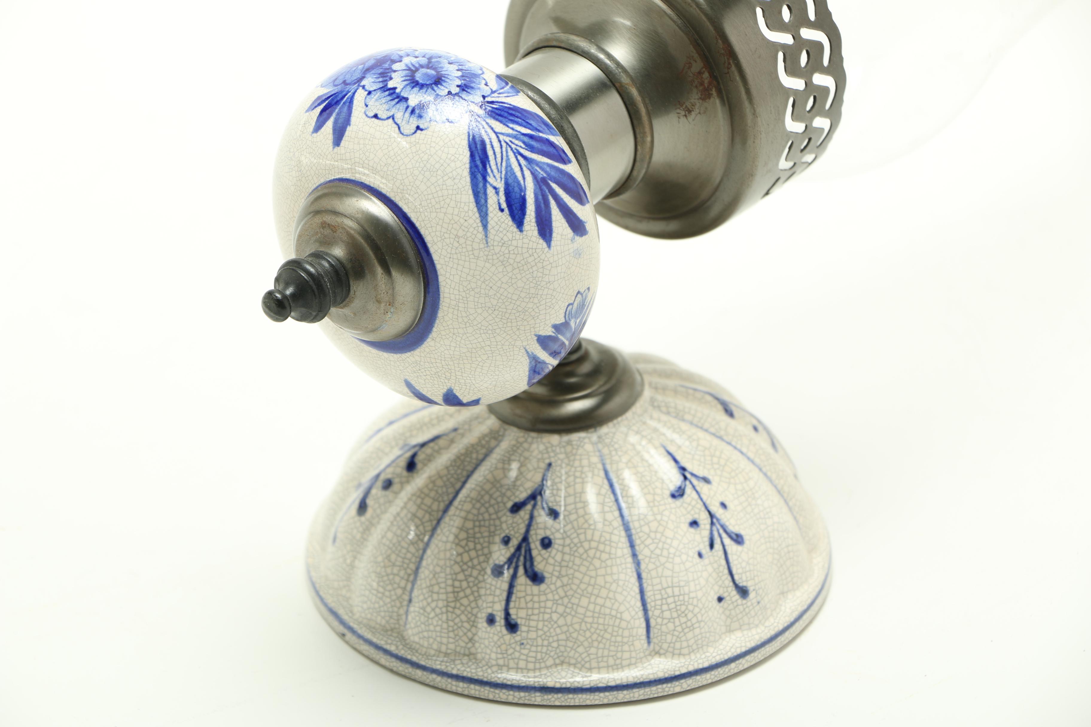 Pair of Blue and White Wall Sconces