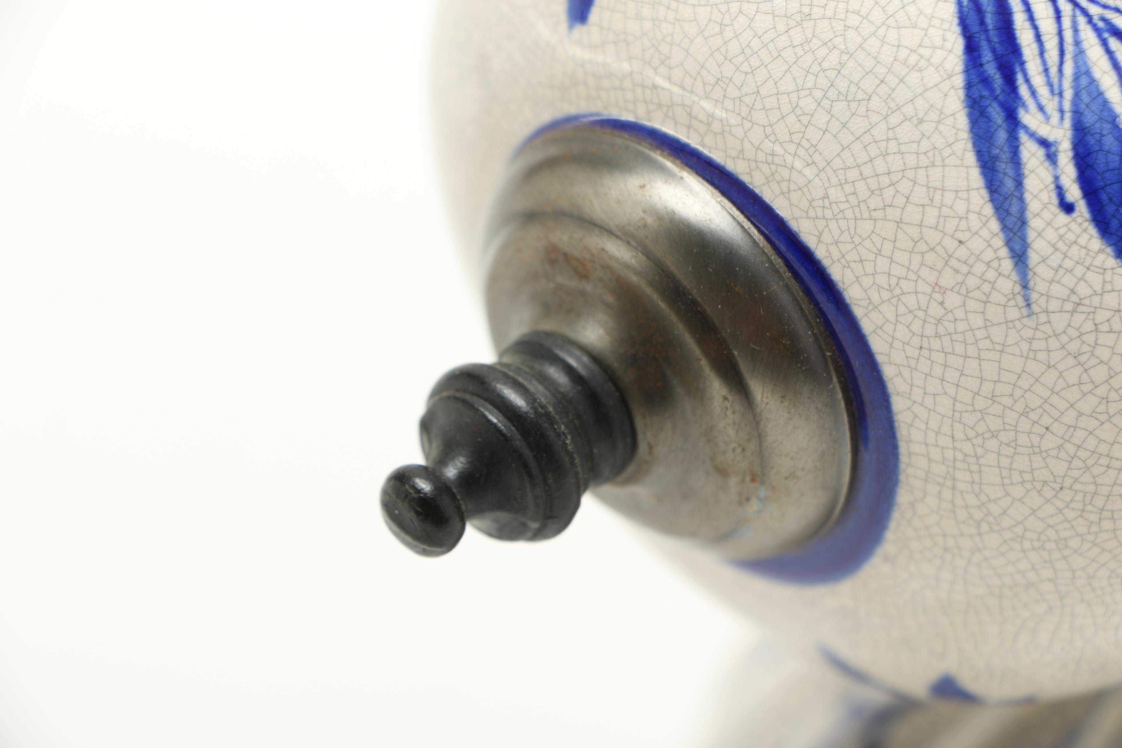 Pair of Blue and White Wall Sconces