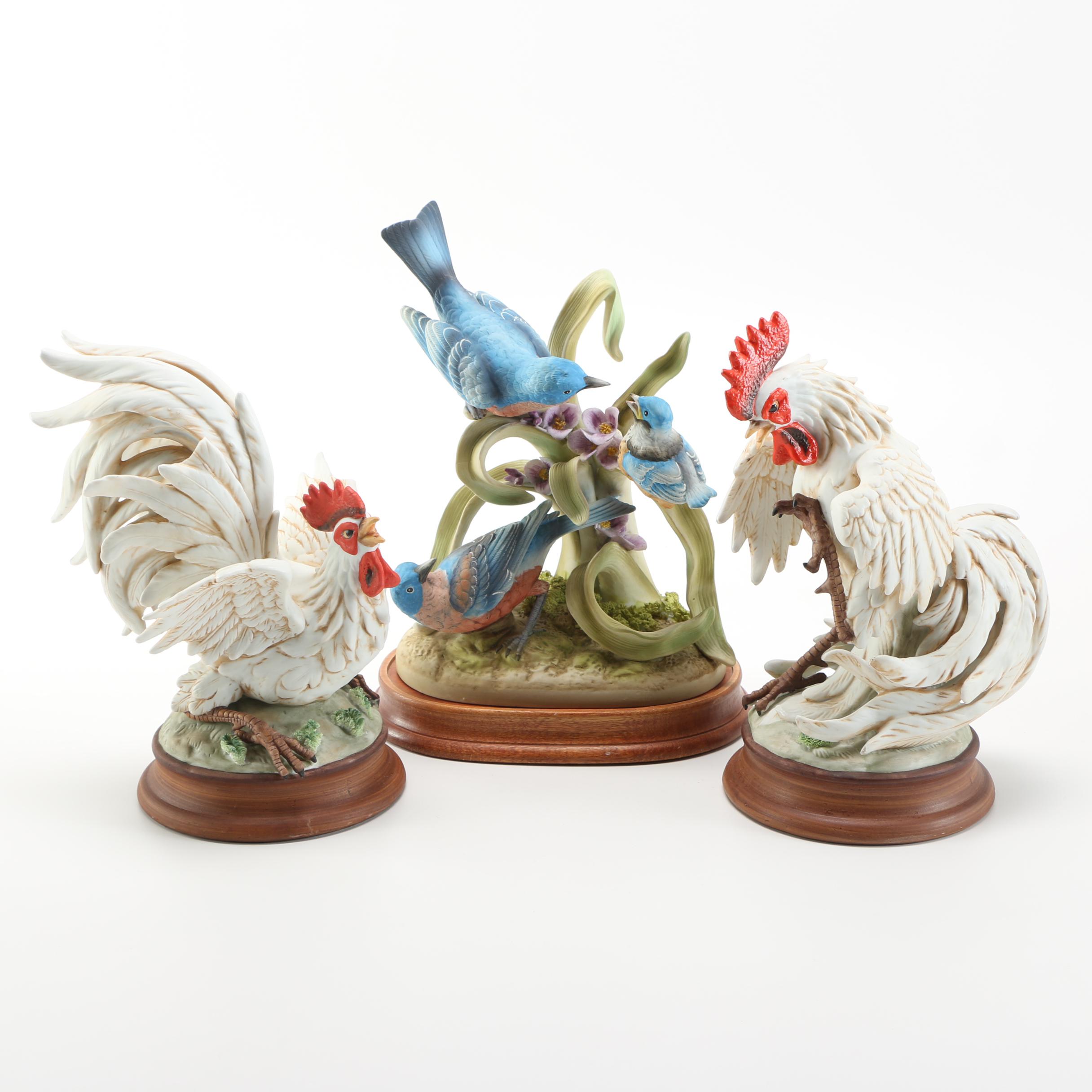 Three Large Ceramic Birds