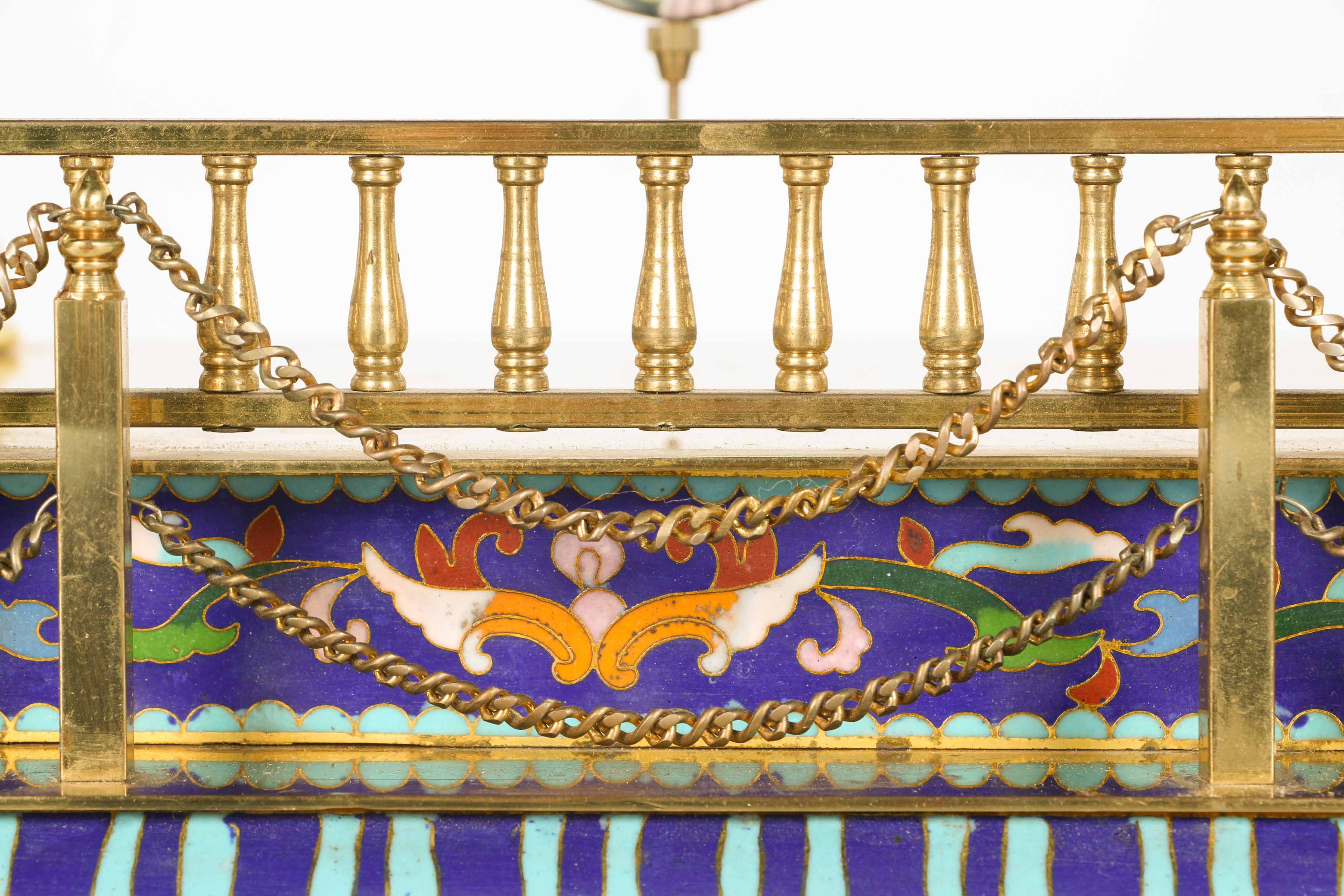 Blue and Gold Japanese Catle Shape Tower Clock