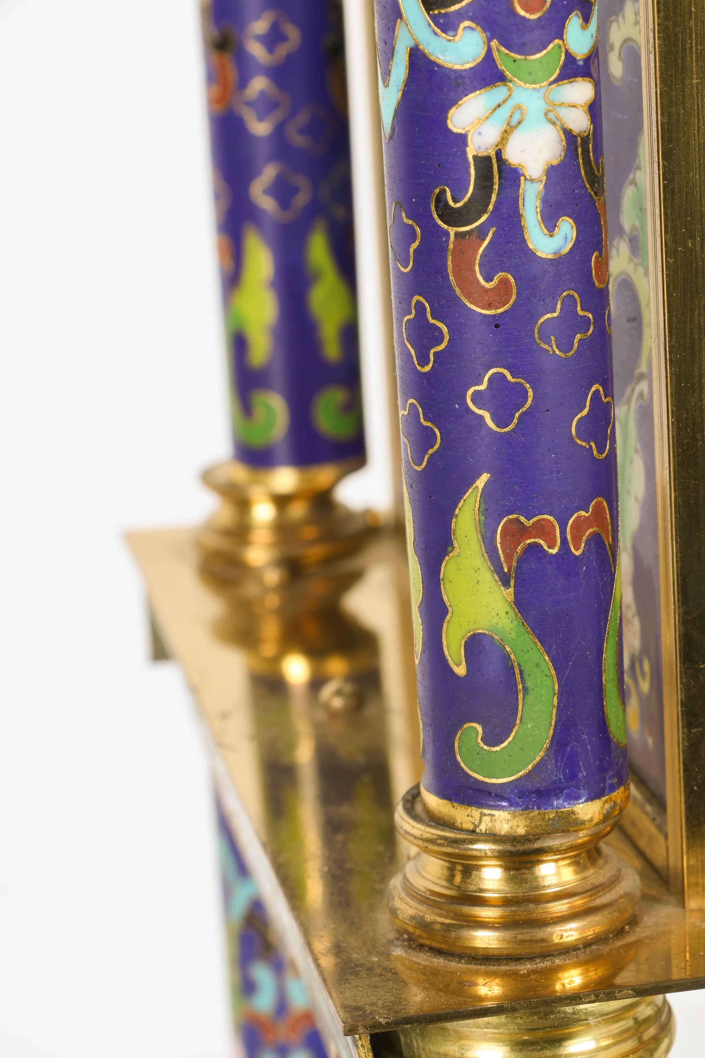 Blue and Gold Japanese Catle Shape Tower Clock