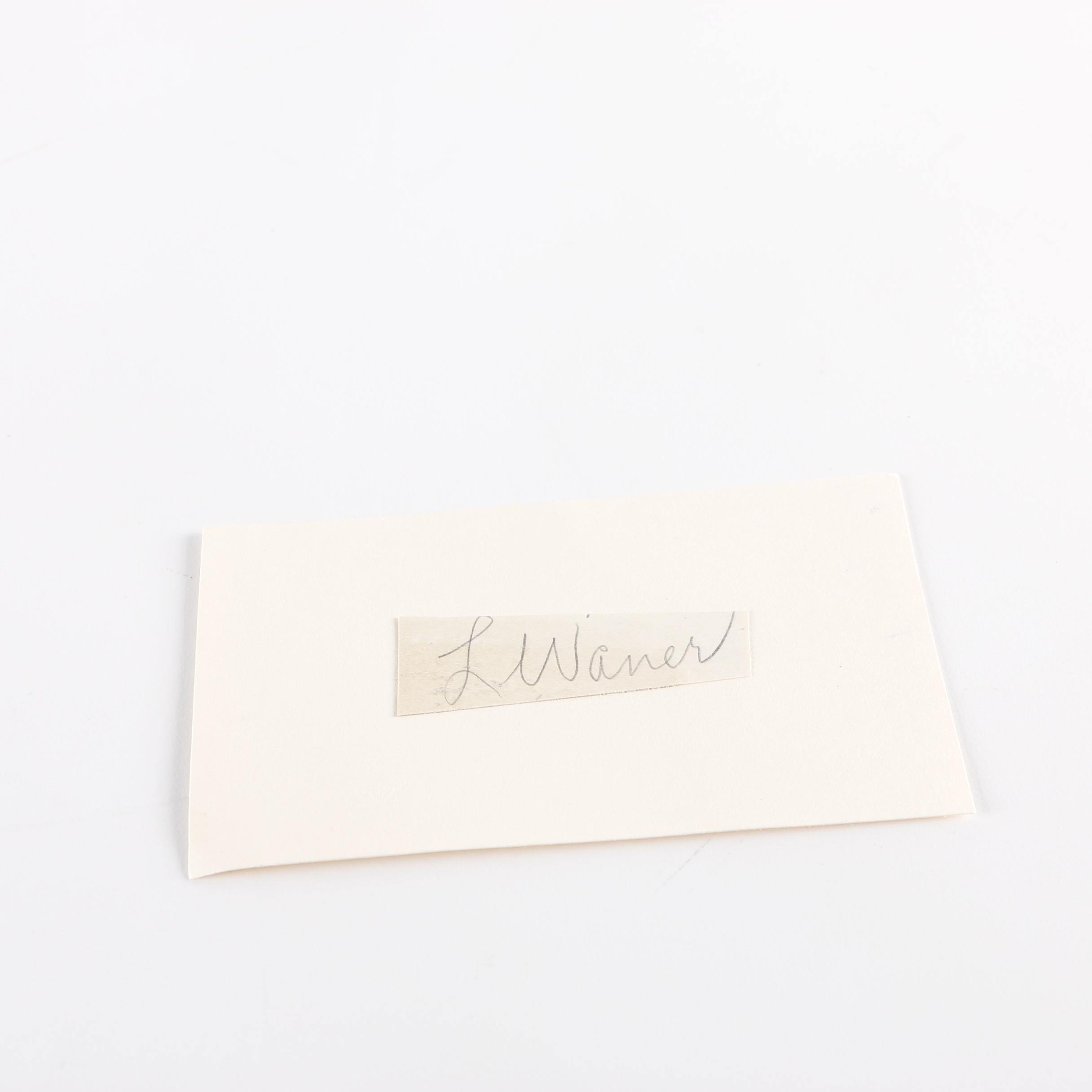 Lloyd Waner Autograph