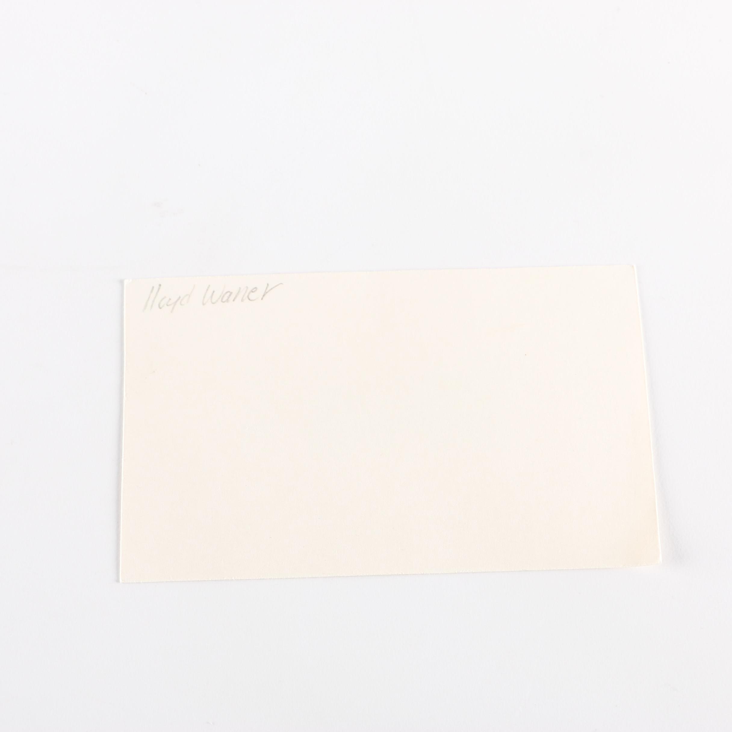 Lloyd Waner Autograph