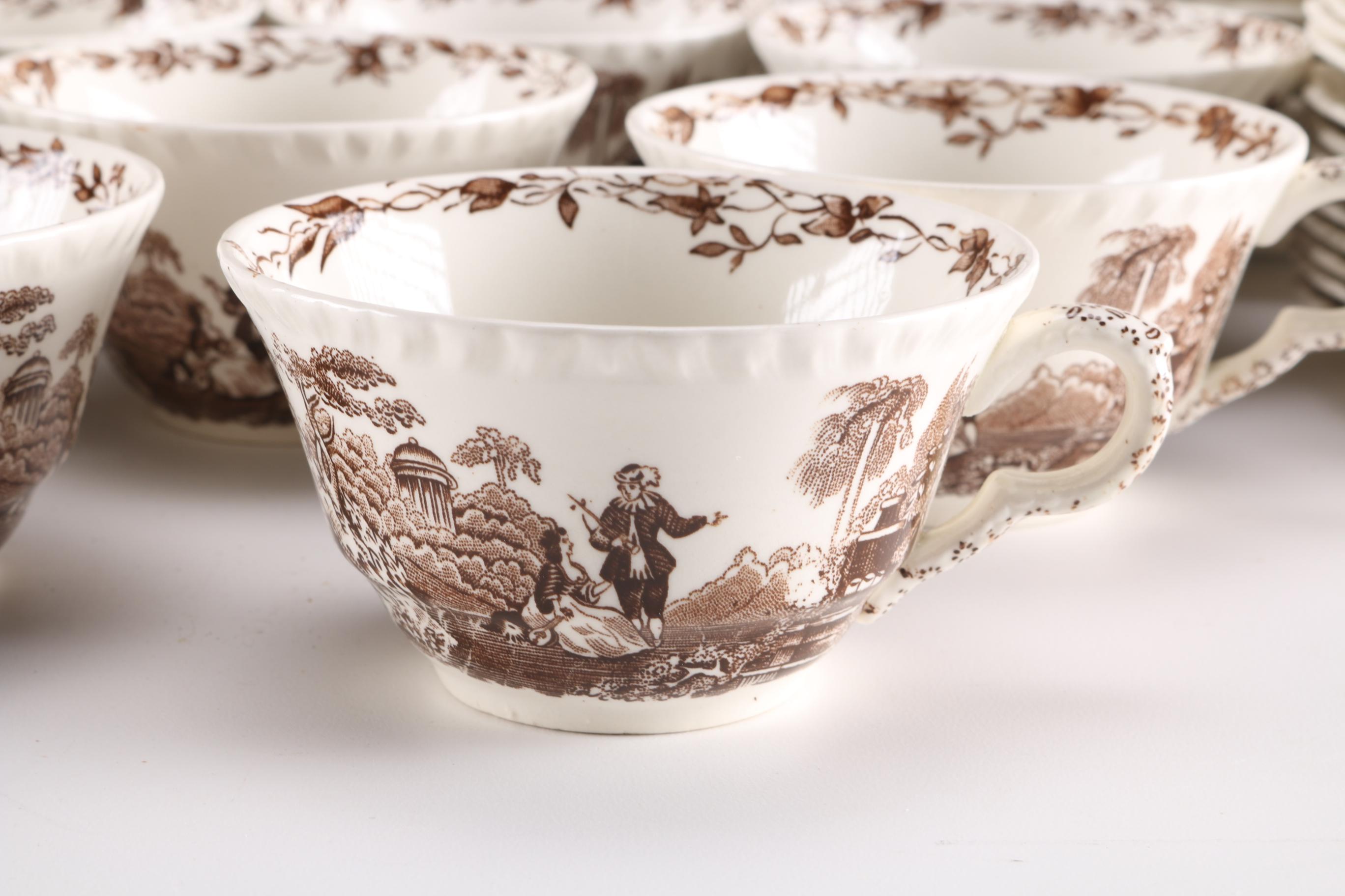 Mason's "Watteau Brown" English Ironstone Transferware