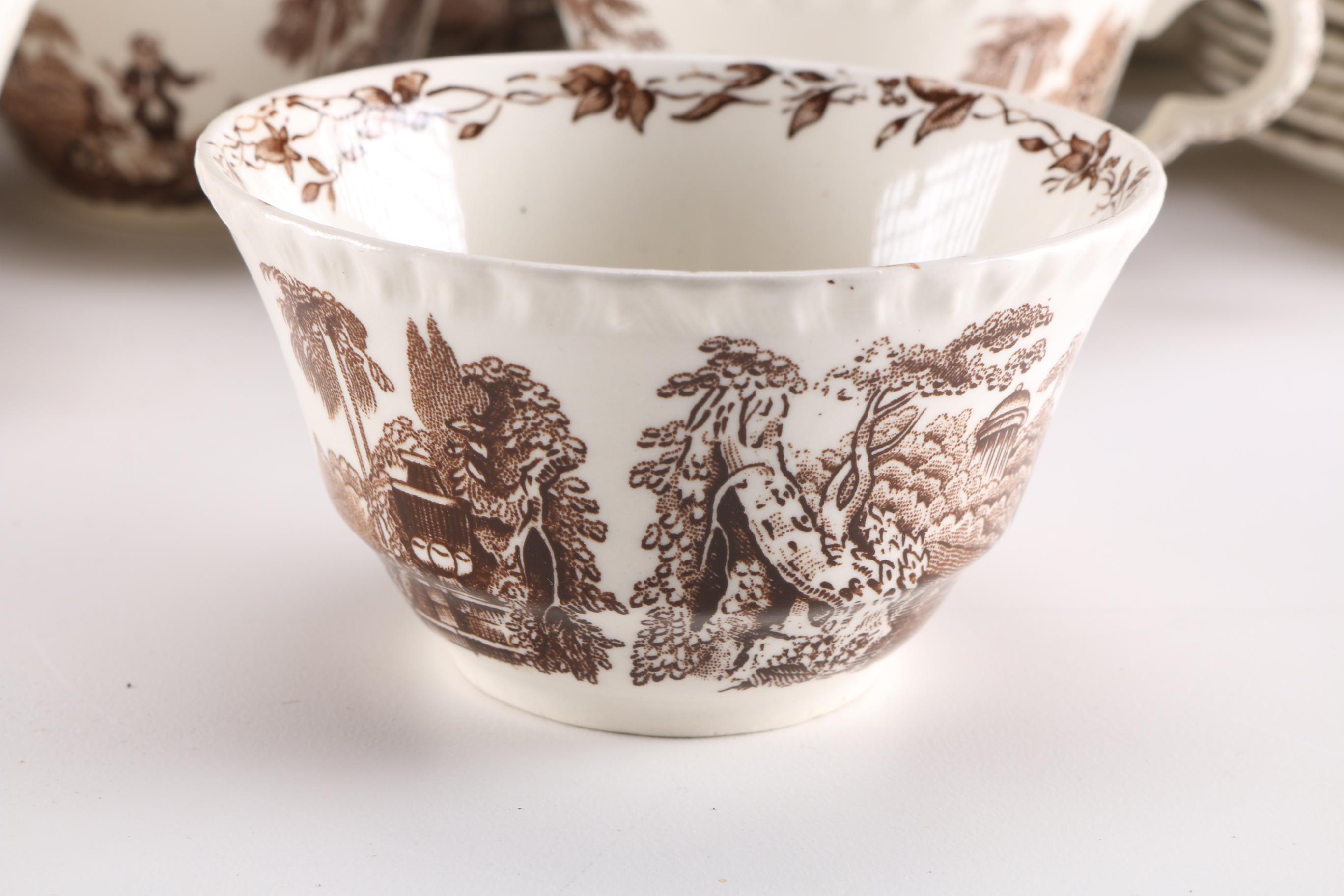 Mason's "Watteau Brown" English Ironstone Transferware