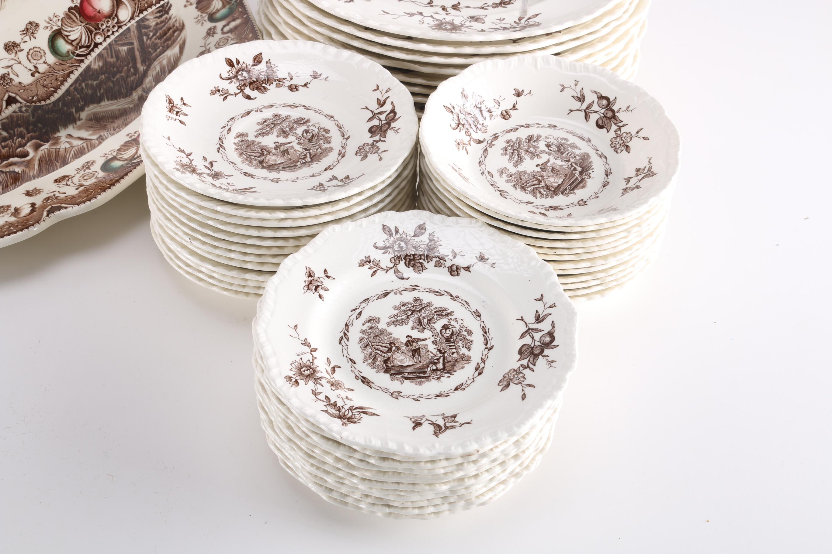 Mason's "Watteau Brown" English Ironstone Transferware